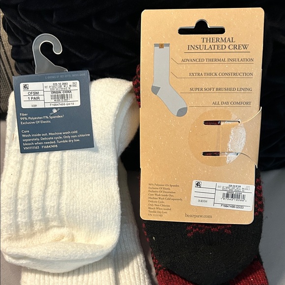 BearPaw Red and Black Plaid Socks - Picture 4 of 4